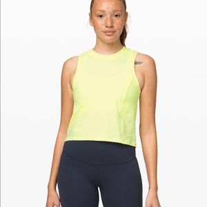 Lululemon sheer will tank size 8 neon yellow
